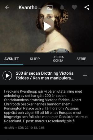 Tryck på plusset i applikationen för Android-telefoner och du kan redan nu bygga en spellista. Kvanthopp på Yle Arenan