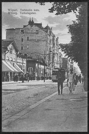 Torkkelinkatu postikortissa.