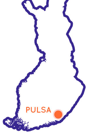 Genom att klicka på kartan kommer du till en Google Maps-karta, där du kan se alla Egenland-resmål. Finlands karta som visar Pulsas position.