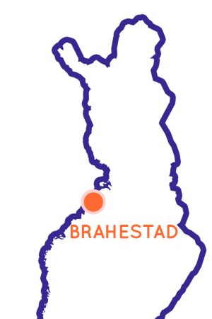 Genom att klicka på kartan kommer du till en Google Maps-karta, där du kan se alla Egenland-resmål. Finlands karta som visar Brahestads position.