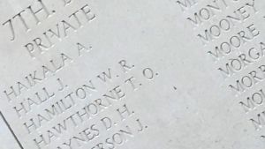 Arvo Haikala som stred för kanadensarna stupade i april 1915 i en gasattack. Hans namn finns inristat bland tusentals andra. historia