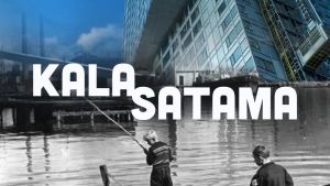 Sompasaari oli aikoinaan työväen lasten kesäparatiisi, jossa pyöritettiin myös leiritoimintaa Teoskuvan kuvakollaasin alalaidassa mustavalkoisessa kuvassa kaksi pellavapäistä pikkupoikaa kalastaa puisella laiturilla, ylälaidassa kohoavat nykyaikaiset tornitalot
