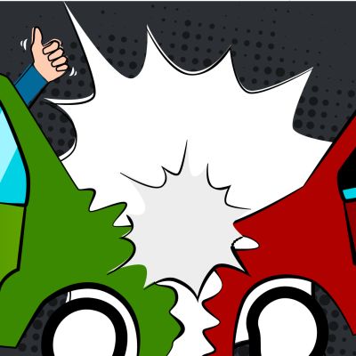 Kaksi autoa ajaa sovitusti kolarin
