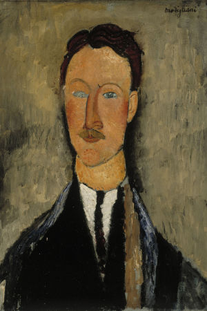 Amedeo Modigliani: Porträtt av konstnären Léopold Survage (1918). Amedeo Modigliani: Porträtt av konstnären Léopold Survage