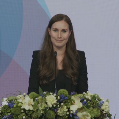 Pääministeri Sanna Marinin puhe ja tiedotustilaisuus