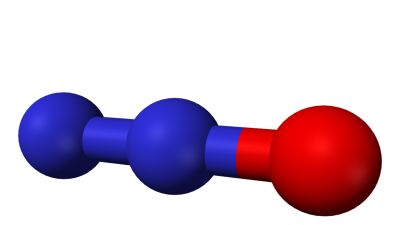 En lustgasmolekyl.