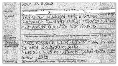 Veterinärprotokoll med beskrivning av vanvård av katter