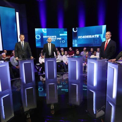 Kuvassa vasemmalta Michael Gove, Jeremy Hunt, Sajid Javid, Dominic Raab ja Rory Stewart