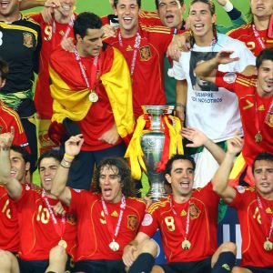 Espanja juhlii vuoden 2008 Euroopan mestaruutta.