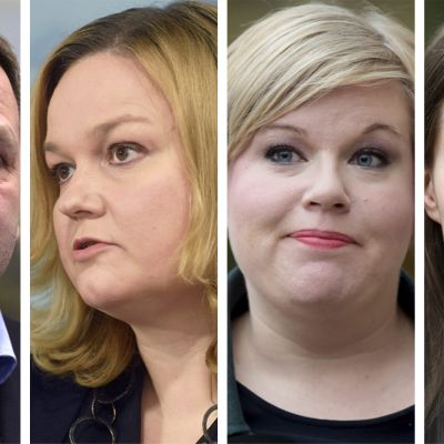 Helsingin pormestari Jan Vapaavuori, perhe- ja peruspalveluministeri Krista Kiuru, tiede- ja kulttuuriministeri Annika Saarikko ja pääministeri Sanna Marin.