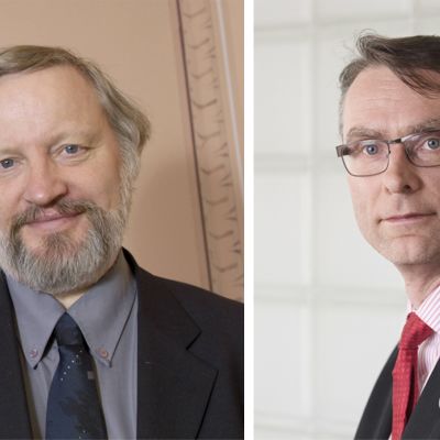 Kuvassa Ilkka Niiniluoto ja Tuomas Pöysti.