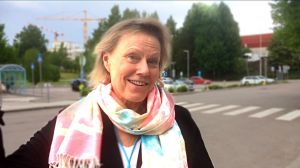 En lättad Arja Saijonmaa efter inspeningen av Vegas sommarpratares premiärprogram Arja at ease after recording her summer speech