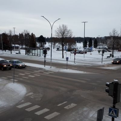 Kajaani, Kauppatori, joulukuu, risteys, tori