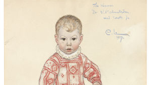 Carl Larsson figurerar alltid på mässan. ‘Sven’ (1917), akvarell, täckjevitt och blyerts. Carl Larssons teckning "Sven" från 1917