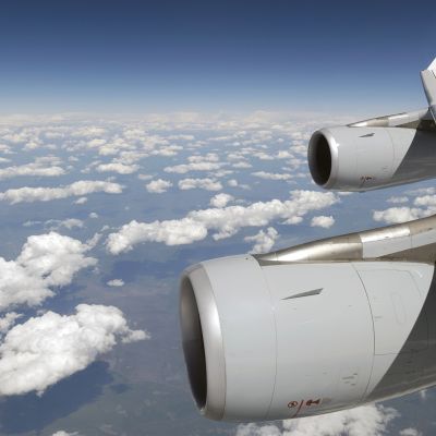 Lufthansan lentokoneen ilmassa.