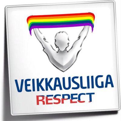 Fotbollsligans logo med regnbågsfärger.