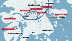Lemminkäinens tunnelplaner har tunnelavtag också till Västra hamnen och Skatuddens terminal. Lemminkäinens tunnelplaner har tunnelavtag också till Västra hamnen och Skatuddens terminal.
