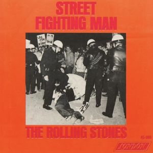 Det indragna fodralet för den amerikanska versionen av Rolling Stones-singeln Street Fighting Man. En megararitet. Det amerika nska omslaget till Rolling Stones-singeln Street Fighting Man