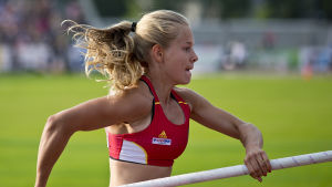 Saga har utvecklats från år till år, målet är att lyckas i OS i Tokyo 2020. Saga Andersson, Kalevaspelen 2016.