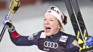 Maiken Caspersen Fall vann VM-guld i sprint i VM i Lahtis. Maiken Caspersen Falla.