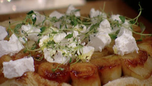 Tarte tatin med jordärtskocka och getost Jordärtskocka tarte tatin med getost