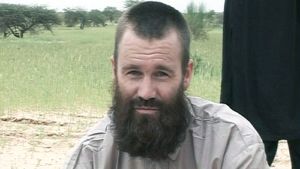 Johan Gustafsson från en videoupptagning 2012. Johan Gustafsson satt kidnappad hos al-Qaida i Mali från 2011-2017