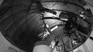 Teleskopet i observatoriet. Teleskopet i Karis observatorium. Får användas endast i samband med artikel om Sällskapet Natura