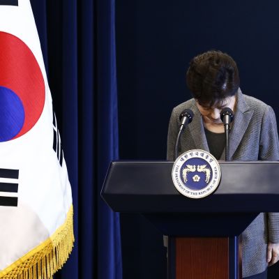 Lokakuussa 2016 Etelä-Korean presidentti Park Geun-hye piti puheen kansakunnalle.