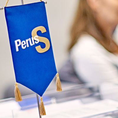 Perussuomalaisten viiri.