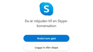 Du kan delta i ett Skype-videosamtal också som gäst, utan egen inloggning. Inbjudan att delta på Skype