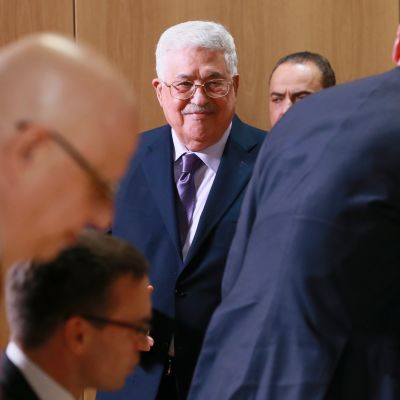 Palestiinalaisten presidentti Mahmud Abbas Brysselissä