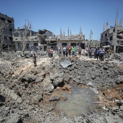 Israelin pommitusten jälkiä Beit Hanunissa Gazassa.