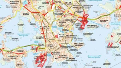 karta helsingfors på svenska Med våren återvänder gatuarbetena och undantagstrafiken till 