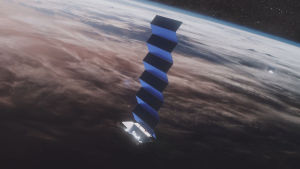 En illustration på Starlink-satelliter i omloppsbana runt jorden. En illustration på Starlink-satelliter i omloppsbana runt jorden.