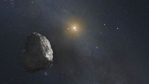 Kuiperbältet består av "stenbråte" i solsystemets utkant, som blev över då planeterna bildades. En asteroid i Kuiperbältet.