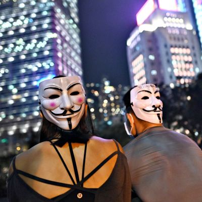 Kuva mielenosoituksesta Hongkongissa 26. lokakuuta.