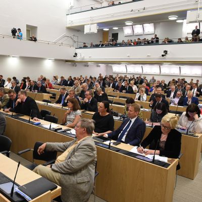 Eduskunta koolla 1. heinäkuuta 2016.