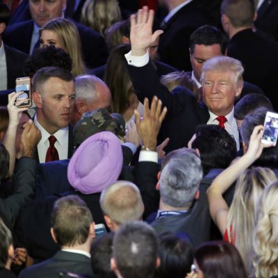 Trump kannattajiensa keskuudessa.