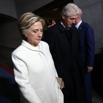 Hillary ja Bill Clinton Donald Trumpin virkaanastujaisissa Washingtonissa 20. tammikuuta.