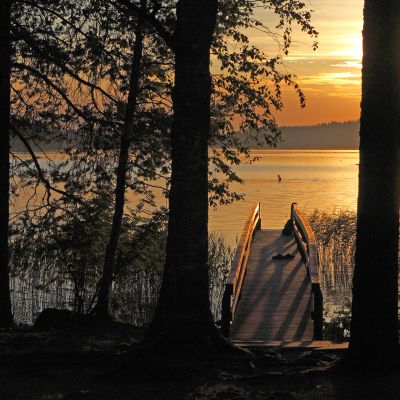 Näkymä mökiltä järvelle.