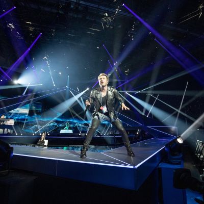 Darude ja Sebastian Rejman harjoituksissa Tel Avivissa.