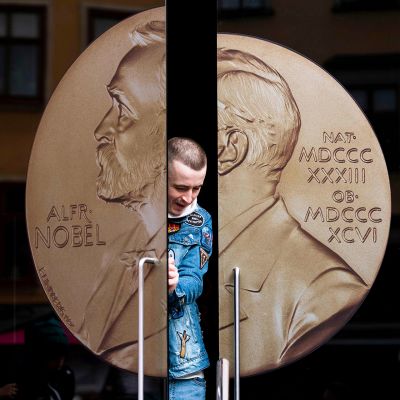Nobel-museon sisäänkäynti Tukholmassa.