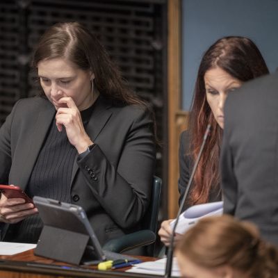 Ruut Sjöblom eduskunnassa lokakuussa 2019.