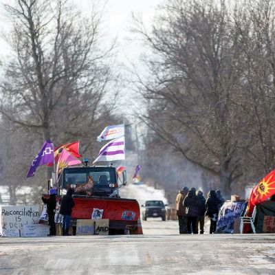 Alkuperäiskansojen protesti Ontariossa.