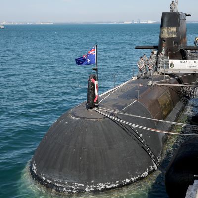Australialainen sukellusvene HMAS Sheean Stirlingin laivastotukikohdassa lokakuussa 2019.