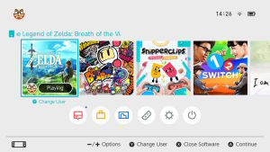Inga onödiga menyspel här inte. Bara det nödvändigaste för att spela Nintendo Switch menysystem