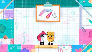 Klipp dina vänner eller spela själv i pusselspelet Snipperclips Snipperclips på Nintendo Switch