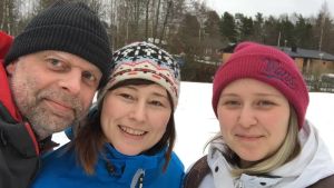 Magnus och Tanja Ljungqvist och Magnus bonusdotter, Tanjas dotter Kata. Magnus Ljungqvist, Tanja Ljungqvist, och Kata