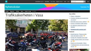 Så här kan det till exempel se ut när ungdomarna rapporterar om sådant de tycker är angeläget. En skärmdump av en Yle Nyhetsskolan-nyhet.