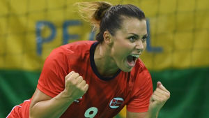Nora Mørk, 25, var vassast med tolv fullträffar i premiären. Nora Mork, Norge-Brasilien, OS 2016.